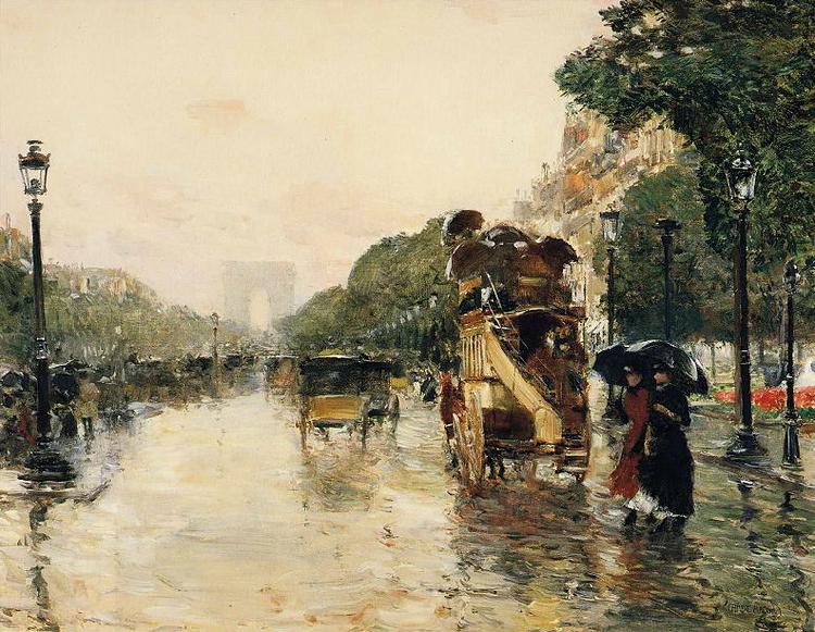 Childe Hassam Champs Elysees Paris China oil painting art